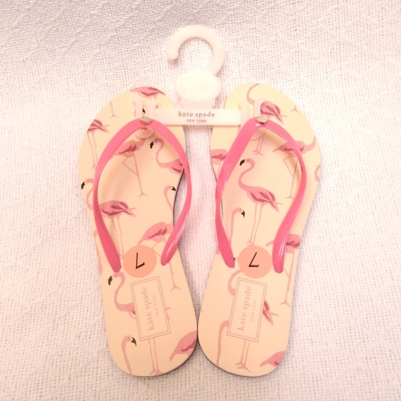 NWOT kate spade Flamingo Flip Flops - Picture 1 of 7